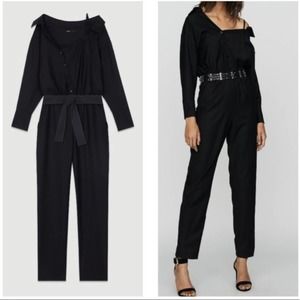 NWT Maje Pesto Cold Shoulder Woven Jumpsuit